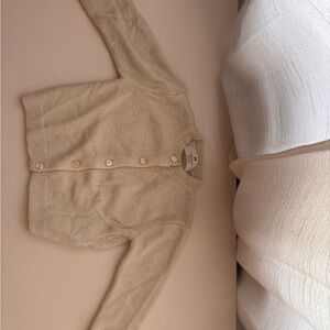 H&M Soft Beige Button-Up Knit Cardigan